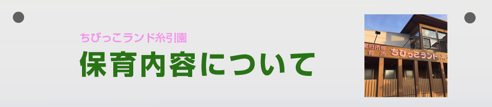 ちびっこランド糸引園の保育内容について